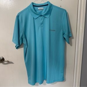 Columbia Men's Short Sleeve Polo in Aqua Blue